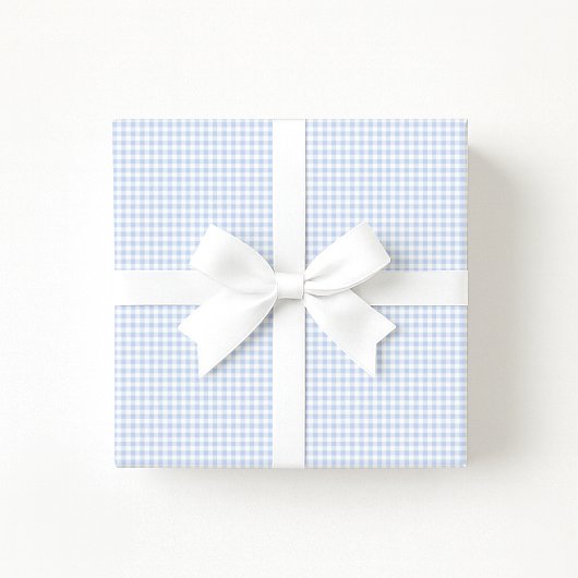 Pastellblaue Gingham-Geschenkpapier im Preppy-Stil Geschenkpapier