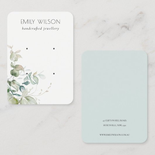 Pastellblaue grüne Folienzähler Visitenkarte (Vorne/Hinten)