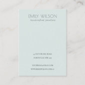 Pastellblaue grüne Folienzähler  Visitenkarte (Rückseite)