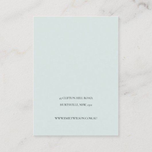 Pastellblaue grüne Folienzähler Visitenkarte (Rückseite)