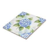 Pastellblaue Hortensien-Blumenstrauß-Muster Fliese (Seite)