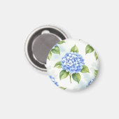 Pastellblaue Hortensien-Blumenstrauß-Muster Magnet (Vorderseite/Rückseite)