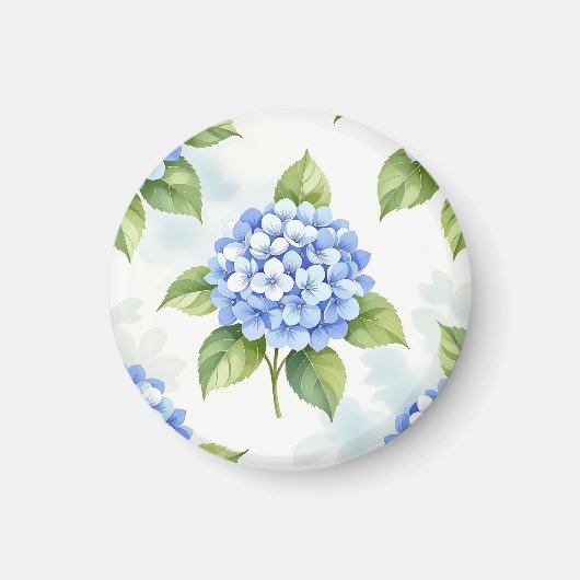 Pastellblaue Hortensien-Blumenstrauß-Muster Magnet (Vorne)