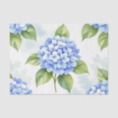Pastellblaue Hortensien-Blumenstrauß-Muster Seidenpapier (Vorderseite)