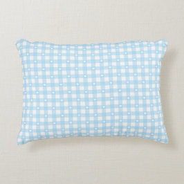 Pastellblaue Karos Dekokissen