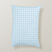 Pastellblaue Karos Dekokissen (Rückseite(Vertikal))
