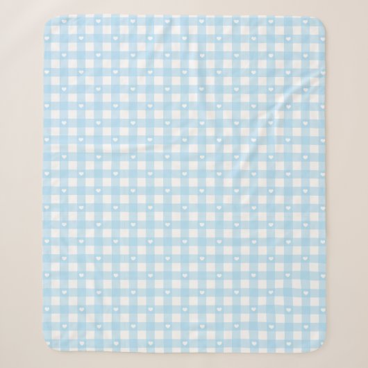 Pastellblaue Karos Sherpadecke (Vorderseite)