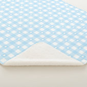 Pastellblaue Karos Sherpadecke (3/4)