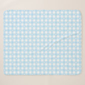 Pastellblaue Karos Sherpadecke (Vorderseite (Horizontal))