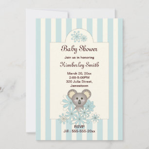 Pastellblaue Koala-Bär-Baby-Junge-Shower-Einladung Einladung