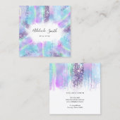 pastellblaue lila Farbstriche Quadratische Visitenkarte (Vorne/Hinten)