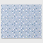 Pastellblaue Love Hearts Geschenkpapier (Flach)