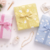 Pastellblaue Love Hearts Geschenkpapier