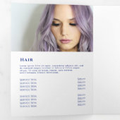 Pastellblaue Marmordesign-Trifold-Broschüre Dreifach Gefaltete Karte (Innen Erste Seite)