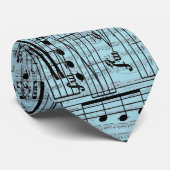Pastellblaue Musiknoten Krawatte (Gerollt)