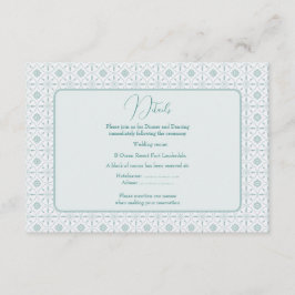 Pastellblaue Muster Hochzeitskarte Begleitkarte