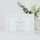 Pastellblaue Muster Hochzeitskarte Begleitkarte (Stehend Vorderseite)