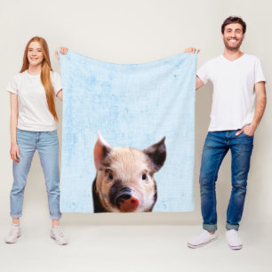 Pastellblaue Peekaboo-Ferkel-Minimalist-Nursery Fleecedecke