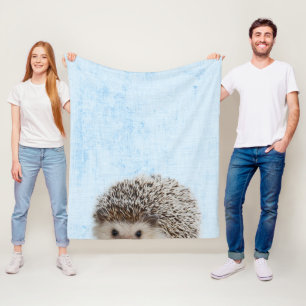 Pastellblaue Peekaboo-Igel-Minimalist-Kinderzimmer Fleecedecke