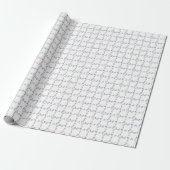 Pastellblaue rosa Blumenraster Geschenkpapier (Ungerollt)
