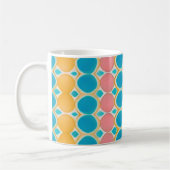 Pastellblaue, rosa und gelbe Kreise Kaffeetasse (Links)