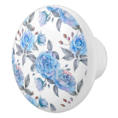 Pastellblaue Rose Keramikknauf (Rechts)
