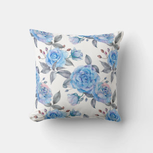 Pastellblaue Rose Kissen