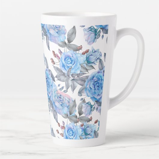Pastellblaue Rose Milchtasse (Rechts)