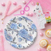 Pastellblaue Rose Pappteller (Party)