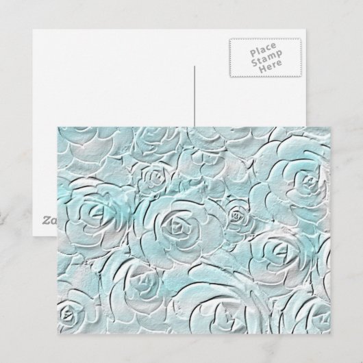 Pastellblaue Rose Postkarte (Vorne/Hinten)