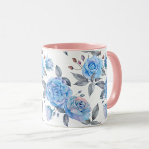 Pastellblaue Rose Tasse