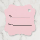 Pastellblaue Schmetterlinge auf Hübschem hellrosa Geschenkanhänger (Rückseite)