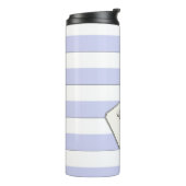 Pastellblaue Streifen auf beliebiger Farbe eines T Thermosbecher (Nach links gedreht)