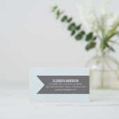 Pastellblaue Streifen Visitenkarte (Stehend Vorderseite)