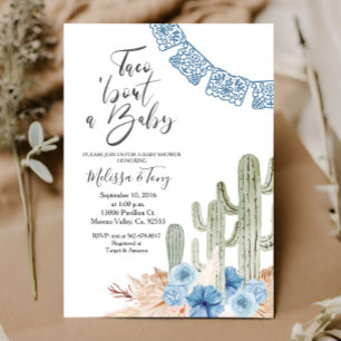 Pastellblaue Taco 'bout Love BABY Shower Einladung