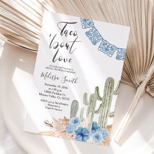 Pastellblaue Taco 'bout Love Brautjunggesellinnenp Einladung