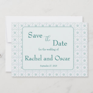 Pastellblaue Trauung Save The Date