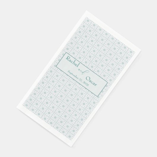 Pastellblaue Trauung Serviette (Ecke)