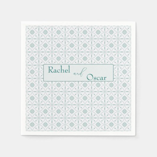Pastellblaue Trauung Serviette (Vorderseite)