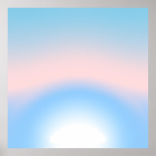 Pastellblaue und rosa radiale Farbverläufe Poster