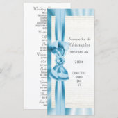 Pastellblaue und weiße Bogenkirche Hochzeitsprogra Programm (Vorne/Hinten)