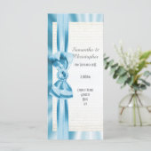 Pastellblaue und weiße Bogenkirche Hochzeitsprogra Programm (Stehend Vorderseite)