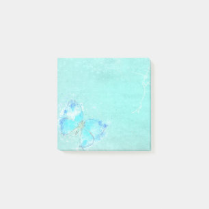 Pastellblaue Wasserfarbenschmetterling  Post-it Klebezettel