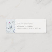 Pastellblaue Wildblume Wappen Mini Visitenkarte (Rückseite)