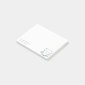 Pastellblaue Wildblume Wappen Post-it Klebezettel (angewinkelt)