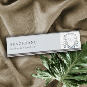 Pastellblaue Wildblume Wappen Schreibtischnamensplakette