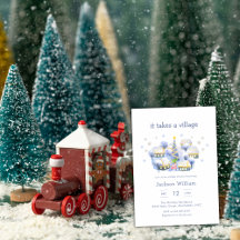 Pastellblaue Winter-Baby-Party "Es braucht ein Dor