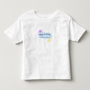 Pastellblaue Wolken Sterne lila Alles Gute zum Geb Kleinkind T-shirt