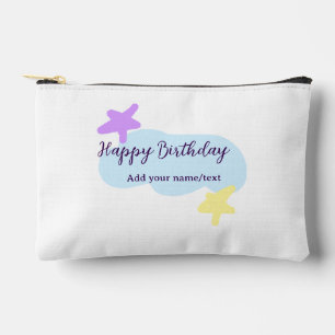 Pastellblaue Wolken Sterne lila Alles Gute zum Geb Zubehörtasche