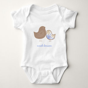 Pastellblaue wunderliche Damask-Küken Süßer kleine Baby Strampler